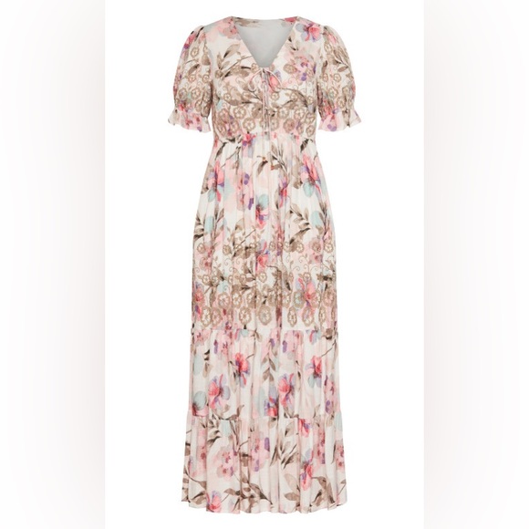 Avenue - ARNA YORK - Emelia Print Maxi Dress - garden Size: 26/28 3X - Picture 4 of 5